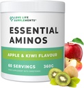 Suplementos de la vida amorosa EAA Aminoácidos Polvo, Todos los 9 Aminoácidos esenciales incluyendo BCAA y 2 Gramos de Leucine por Serving, Apple &amp; Kiwi Sabor, 348g - 60 Servimientos (5g de EAA por Serving)