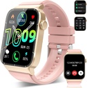 Reloj inteligente para hombres mujeres (Respuesta / Llamadas de juego), 1.85" reloj inteligente HD, reloj de fitness con 112 modos deportivos, Monitor de sueño de frecuencia cardíaca / contador de velocidad, Pista de fitness impermeable IP68 para Android, Rosa profunda