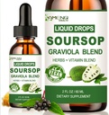 Soursop Graviola Liquid Drops, Organic Soursop Leave Extract w/Sea Moss, Elderberry Vitamin C y Zinc, 16-in-1 Soursop Bitters Liquid for Cell Support, Antioxidant and Immune Support 2 Fl/Oz