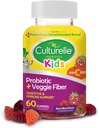Cultura Probiótico diario para niños + guantes de fibra vegetal (Ages 3+) - 60 Conde - Salud digestiva &amp; Apoyo inmunológico – Sabor Berry con un Boost de vitamina C