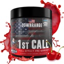 DownRange 1st Call Pre Workout Powder, Preworkout for Men and Women, Amino Acid Beta Alanine, Caffeine &amp; More for Pump, Energy and Focus Support, 30 Servings (Cherry Punch)