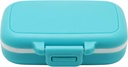 Funda de suplemento de caja pequeña para bolsillo o púrpura - 3 Compartimientos extraíbles Travel Medication Carry Case - Daily Vitamin Organizer Box (Blue)