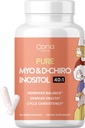 Vegan Myo-Inositol & D-Chiro Inositol Suplemento para Mujeres - PCOS Alivio, Equilibrio Hormonal, Apoyo Ovárico, Ovula Apoyo Suplemento - Relación Ideal 40:1-90 Cap - Suplementos de Fertilidad para Mujeres