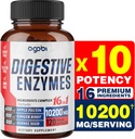 agobi 10200 Mg Digestive Enzymes with Prebiotic for Digestion, Immune & Body Support - 16in1 with Apple Pectin, Ginger Root, Prebiotic System > 120 Capsules for 2 Months