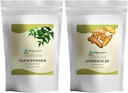 Neem Leaf Powder y Ambehaldi Turmeric Powder 16 Oz Pack de 2 Combo