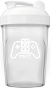 MIXT Energy Shaker Bottle, 16 oz. Shaker Bottle, BPA Tecnología de mezcla libre de tapas (16 oz, Game Controller)