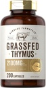 Carlyle Grass Fed Beef Thymus Bovine Supplement ← 2100mg  200 Capsules ← Pasture Raised, Non-GMO, Gluten Free ← Herbage Farmstead