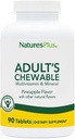 Natures Plus Adult's Chewable Multivitamin - 90 Tablets Vegetarian - Pineapple Flavor - Suplemento Natural Whole Foods para salud general, energía - Gluten-Free - 90 Servings