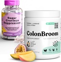 ColonBroom Psyllium Husk Powder Sugar Craving Suppressant - Chromium Picolinate 200mcg, 2 Artículos - Colon Cleanser Fiber Supplement (50 Servings) + Sugar Craving Suppressant (60 Servings)