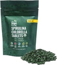 On Target Living Organic Spirulina Chlorella Travel Size ← Super Greens ← USDA Orgánica tención 250 Tablets- 250 G (2.2 oz) Silencio Vegan Silencio Immune Support ◾ Alkalyzing  Protein Dense