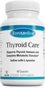 EuroMedica Thyroid Care - Immune Health & Energy Support Fórmula - Suplemento nutricional con Iodine para la salud tiroidea - Suplemento de bienestar con L-Tyrosine - 60 cápsulas