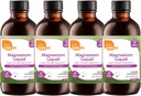 Zahler Magnesium Liquid Super-Strength Magnesium Muscle Calming Support, 4 FL OZ. Sin sabor. (4 Pack)