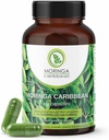 Moringa Premium 100% Pure Powder Capsules - Vegan, GMO Libre, Superalimentos Verdes, Contiene Calcio, Magnesio, Vitamina C, Vitamina B3, Vitamina A, Antioxidantes - Energía, Metabolismo, Immune Support -120 ct
