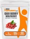 BulkSupplements.com Wolfberry Extract Powder -Goji Berries Suplemento, Fruit Powder - Vegan &amp; Gluten Free, 1g por Serving, 100g (3.5 oz) (Pack of 1)