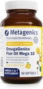 Metagenics Omega Genics Mega 10 Omega Suplemento- con Omega-7, 330 mg EPA & 170 mg DHA para la salud cardíaca*- Fuente sostenible " No Fishy Aftertaste - No Gluten-Free - 60 Softgels