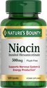Bounty Niacin 500mg Flush Free, Cellular Energy Support, Supports Nervous System Health, 120 Capsules