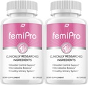 FemiPro Suplemento - Probiotic Femi Pro Pills, FemiPro Soporte 24 horas Microbiome Probiotic Urinary Control Health, Femie Pro Reseñas (2 Pack - 120 cápsulas)