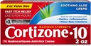 Cortizone 10 Crema Anti-Itch de fuerza máxima con Aloe relajante, 1% Crema de hidrocortisona, 2 oz.