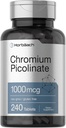 Horbaach Chromium Picolinate 1000mcg TEN 240 Tablets TEN Fórmula Vegetariana TENIDO Non-GMO, Gluten Free Supplement