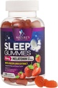 Gummies de sueño para adultos fuerza extra 8mg - Melatonina con Passiflora Extracto para el descanso - Melatonina interina rápida Suplemento de goma de sueño, Vegan, No GMO, sabor a fresa Tasty - 120 Gummies