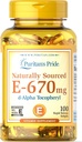 Vitamina E- 670 mg 100% Natural-100 Softgels