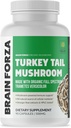 Cerebro Forza Orgánica Turquía Tail Mushroom Capsules, Mushroom Powdered Immune Support, Liver and Digest Health Support, Organic Defense Support, Non-GMO, Vegan, Orgánico, 90 cápsulas