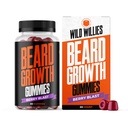 Salvaje Willies Crecimiento de barba Gummies Suplemento para Hombres - con Biotina & 19 Vitaminas para el cabello facial más fuerte, delgado - 60 Gummies
