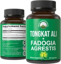 Tongkat Ali + Fadogia Agrestis 2-in-1 T Suplemento para Hombres. Ultra High Strength Tongkat-Ali Longjack Extracto + Fadogia Agrestis Extracto. Cápsulas Vegan. Apoyo a la Energía Natural. USA Tested Pills