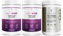 VITASEI Péptidos de colágeno hidrolizado Polvo con vitamina C & Resveratrol y Teatox Cleanse Soporte Polvo, Digestión Booster W/Green Tea, Spirulina, Artichoke