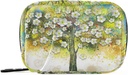 Pill Case Floral Tree Pintura Pill Box 7 Day Pill Case Bag Travel Pill Organizer Bag with Zipper Portable Weekly Case Compact Size for Vitamin Supplement Holder