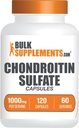BulkSupplements.com Chondroitin Sulfate Capsules - Suplemento Nutricional, Condroitina Sulfate 1000 mg - Gluten Free, 2 cápsulas por Serving, 120 Conde (Pack of 1)