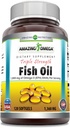 Amazing Omega Triple Strength Fish Oil (Omega-3, EPA/DHA) Suplemento Silencio 1360 Mg Por Serving ← 120 Softgels ← Non-GMO TEN Gluten-Free TEN Made in USA