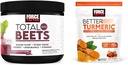 Factor de fuerza Total Beets Nitric Oxide Powder for Circulation and Joint Support Chews with Turmeric Curcumin for Extra Strength