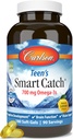 Carlson - Teen's Smart Catch, 700 mg Omega-3, desarrollo cognitivo, función cerebral &amp; soporte de visión, limón, 180 Softgels
