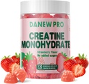 Cretina Monohydrate Gummies for Men &amp; Women, Creatine Monohydrate for Muscle Strength, Muscle Builder, Energy Boost, Pre-Workout Supplement(120 Count)-Strawberry Flavor