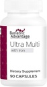 Bariatric Advantage Ultra Multivitamina con hierro - Ultra Multi con hierro - Capsule Formato Multivitamina - Proporciona Complejo Completo de vitaminas B - con vitamina C, cromo &amp; Más - 90 cápsulas