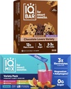 IQBAR Cerebro y Cuerpo Keto Protein Bares - 12 Conde Chocolate Amantes Variety Low Carb, Vegan Bares & IQMIX Sugar Free Electrolyte Powder Packets - 20 Conde Variedad Pack Keto Electrolytes con Lions Mane