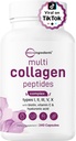 Micro Ingredientes Píldoras Multi Collagen para Hombres Mujer, 240 Cápsulas Silencio Tipo I, II, III, V, X - Péptidos Hidrolyzed con Biotina, Ácido Hialurónico " Vitamina C Silencioso, Esquí, Nail " Soporte Conjunto*