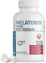 Bronson Melatonin 10mg Fast Dissolve Cherry Flavored Tablets Vegetarian Chewable Lozenges, 120 Conde