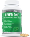 Balance ONE Liver Support Suplemento con Leche Thistle Extract, Dandelion Root & Molybdenum – Natural Liver Cleanse, Repair " Detox for Men " Women - Vegan Capsules, 1 Mes de Suministro - Liver One