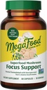 MegaFood Superfood Mushroom Focus Support - Doctor Formulated Lions Mane Supplement Capsules - Lions Mane Mushroom Supplement with Clinically Studied Bacopa - Vegan - 60 Capsules, 30 Servings