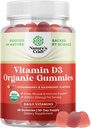 Vitamina Orgánica D3 Gummies for Women &amp; Men - Vitamina D Gummies 2000IU per Serving for Bone Health, Muscles & Immune Support - Suplemento No GMO para Adultos - Gelatin & Gluten Gratis - 60 Gums
