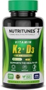 Vitamina D3 K2–5000 UI D3 &amp; 100 mcg K2 MK-7 – Soporta la salud ósea, el corazón &amp; inmunológico – Suplemento Vitamina K2 D3 – 120 Softgels, 4 Month Supply