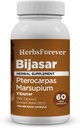 HerbsForever Bijasar(Indian Kino Tree, Malabar Kino)-Extra Strength(10:1) Extra,Equiv.to 4800mg Bark Powder Por Serving-Liver Support " Detox Blood Sugar " Purity habit10% Tannins habit60 Veg Capsules durable800mg