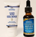 Natural Path Silver Wings Suplementos - Colloidal Silver 500 ppm (1 oz / 30 ml) Immune Support Plus Herbal Ointment 250 ppm (1.5 oz)