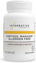 Terapéutica Integrativa Cortisol Manager Allergen Free - Adrenal Health Support Supplement for Healthy Stress Response* - Vegan, Non-Dairy &amp; Gluten-Free - 90 Capsules (45 Servings)