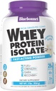 BlueBonnet Nutrition Whey Protein Isolate Powder de Grass Fed Cows, 26g de Protein, No Sugar Añadido, Gluten &amp; Soy libre, kosher Dairy, 2 Lbs, 28 Servings, French Vanilla Flavor