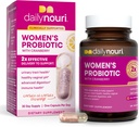 Daily Nouri Women’s Probiótico Silencioso Apoyo Vaginal pH, Urinary Tract, Digestive & Immune Health TEN 5 Clinically Studied Strains + Cranberry & Vegan Omega Oil TEN 30-Day Supply