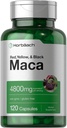 Horbäach Maca Root Capsules para Hombres y Mujeres TENIDO 120 Píldoras TENIDO Extracto de Alta Potencia ← Non-GMO y Gluten Free Formula