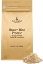 PURE ORIGINAL INGREDIENTES Brown Rice Vegan Protein Powder (1 lb) Sprouted Brown Rice, Gluten Free, Shakes & Smoothies